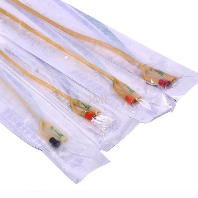 12 Pcs Latex Disposable Urine Catheter Medical Urethral Catheters Sterilization Double Way Pee Through Catheter