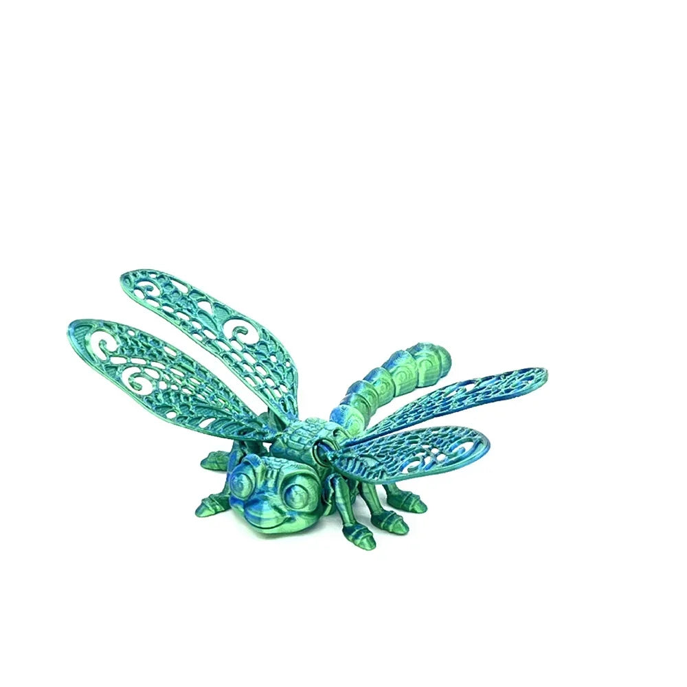 3D Printed Dragonfly Figurine Collectible Desk Decor Transformable Design,For Halloween Christmas Xmas Thanksgiving Toy Kids