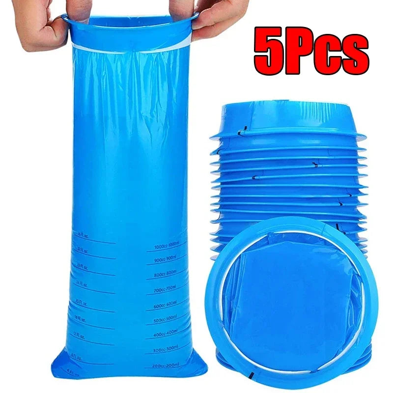 1000ML Disposable Vomit Bag Portable Disposable Travel Car Airplane Motion Sickness Nausea Pregnant Emergency Vomit Cleaning Bag