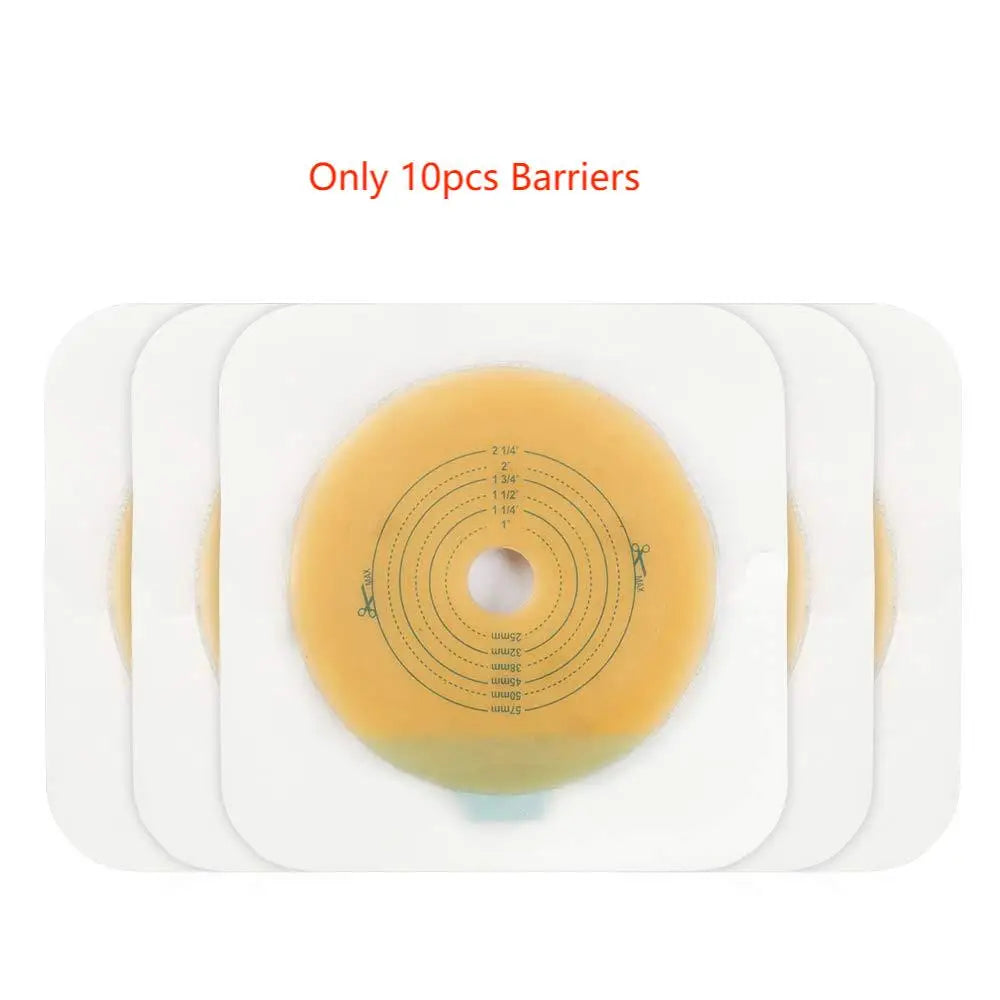 10pcs barriers/15pcs bags+6pcs barriers Two Piece Colostomy Bags with Clamp Clip for Ostomy Patient Care