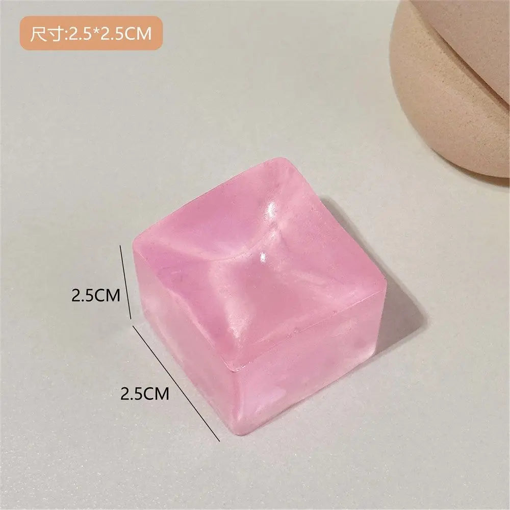 Creative Colorful Ice Block Squeeze Toy High Resilience Pinch Squeeze Anti-stress Ball Decompression Gifts Stress Relief Toys
