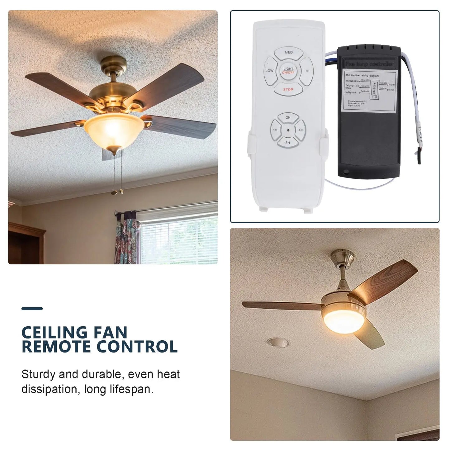 1pc Fan Lamp Controller Universal Ceiling Fan Remote Control Kit Wireless Intelligent Timing Controller Without