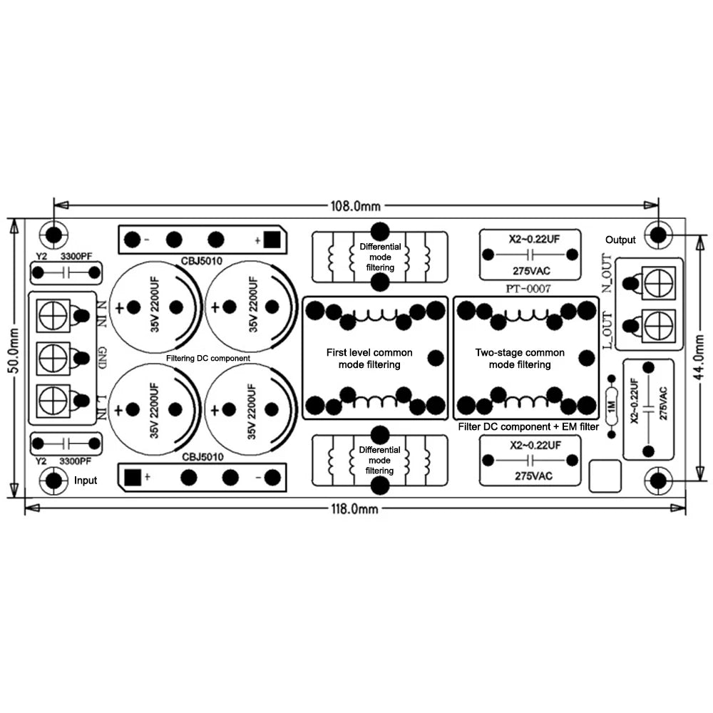 AC110V 220V Power Amplifier EMI Power Filter EMI Filter Audio Power Amplifier High Frequency Power Filter