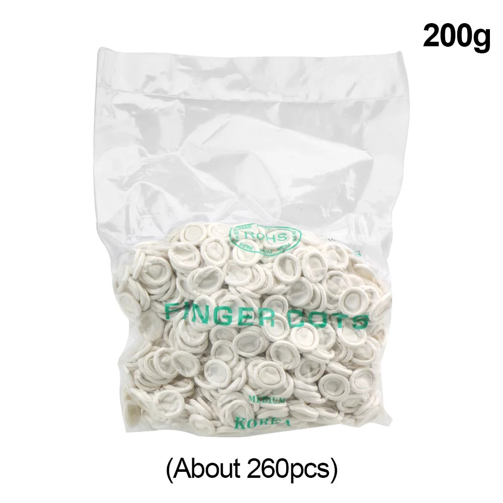 Non-toxic White Protective Rubber Gloves Nature Latex about 260/700 Piece Disposable Fingertip Gloves Finger Cots