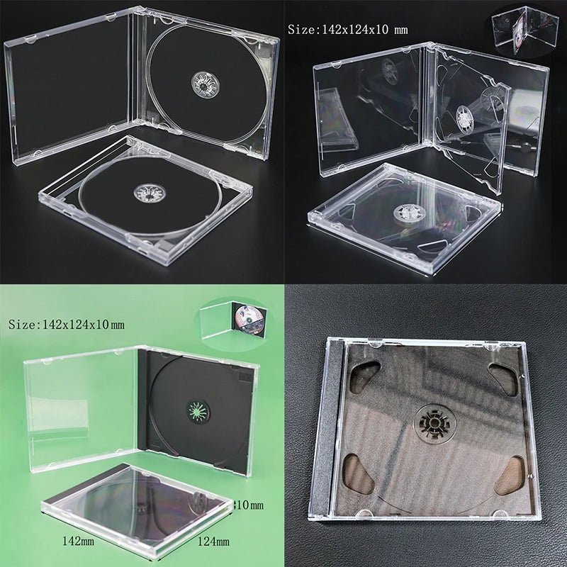 Transparent Plastic DVD Case Portable CD Storage Box CD Package Case Durable DVD Box Thicken Single CD DVD Disc Box Storage Case