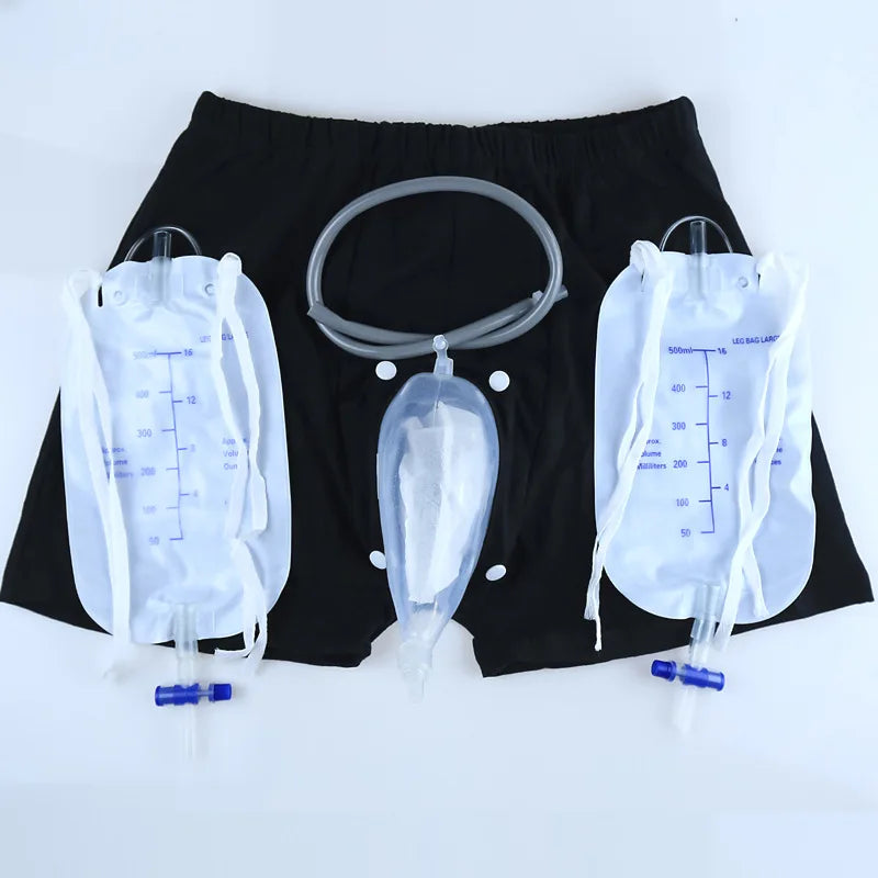 1Pc Wearable Silicone Male Urine Bag Panties Elderly Incontinence Patient Men Walking Urine Collector Underpants Drainage Bag