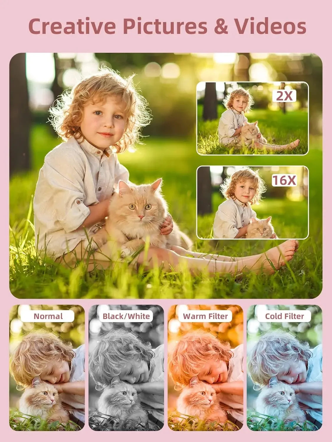 Digital Camera, FHD 1080P Camera, Digital Point and Shoot Camera with 16X Zoom Anti Shake,Small Camera for Boys Girls Kids