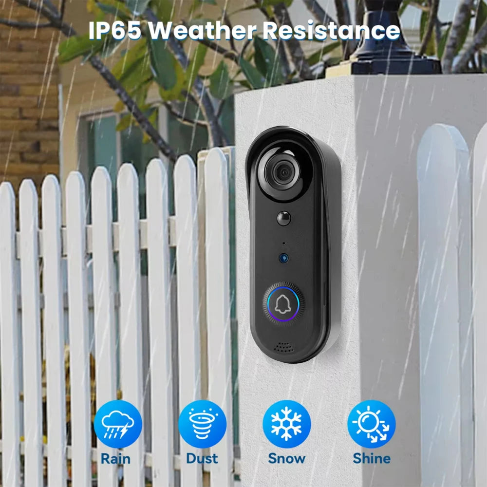 1080P 2.4Ghz WiFi Wireless 5000mAh Battery Smart Video Audio Doorbell IP65 Outdoor PIR Door Bell Camera Bell FREE Cloud Storage