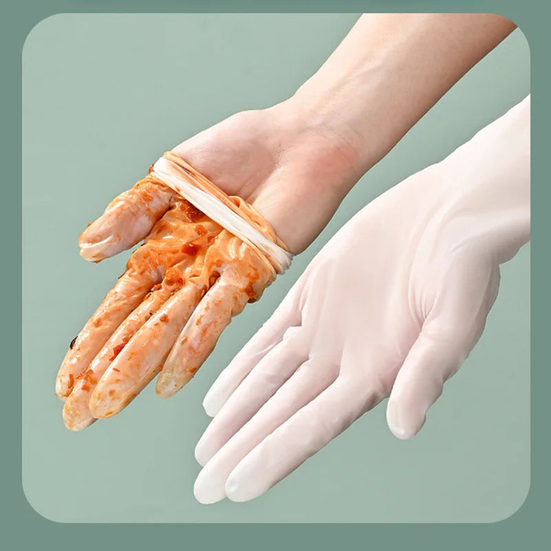 30Pcs Disposable Gloves Household Cleaning Kitchen Dishwashing Durable Food Grade Lengthened Thickened Waterproof Gloves