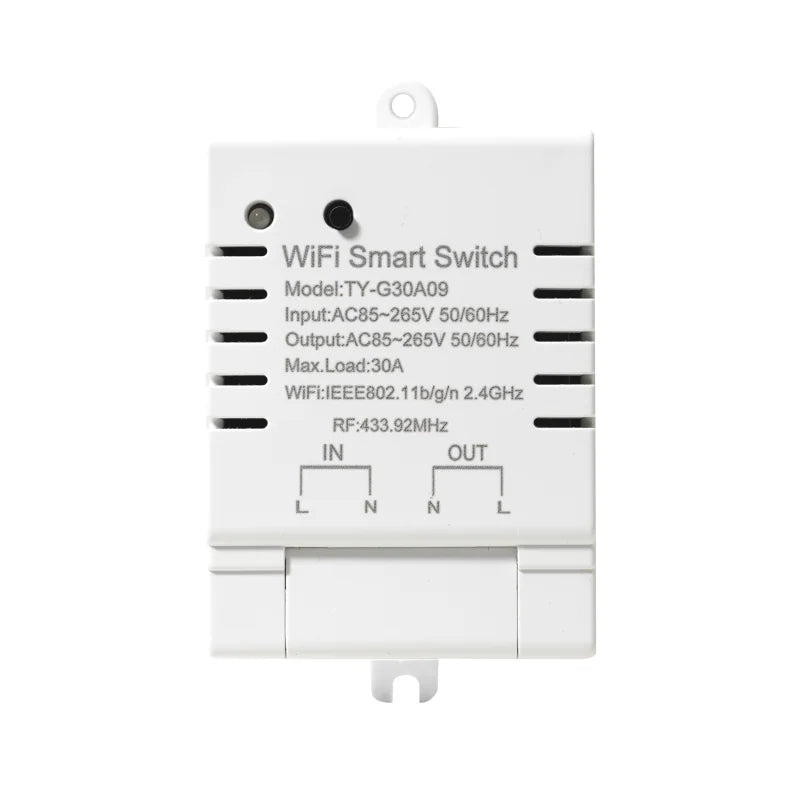 30A Tuya WiFi Smart Switch High-Power DIY Breaker Remote Controller Smart Home Support Alexa Google Home Yandex Alice
