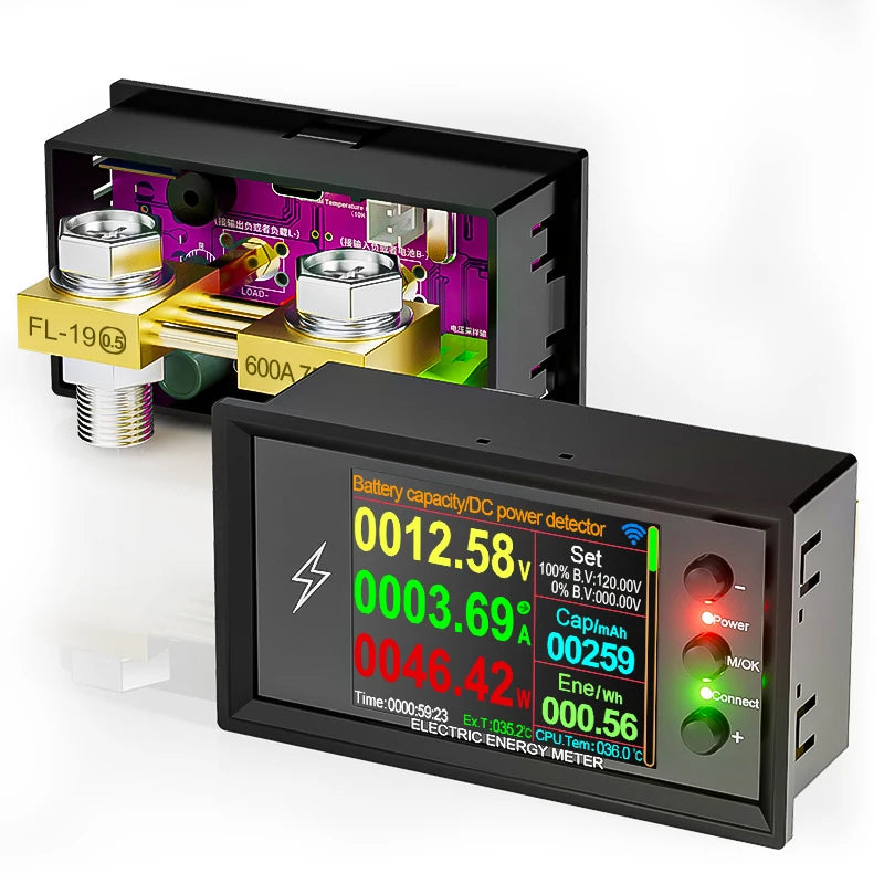DC 0-420V Tuya WiFi Smart Lithium Battery Capacity Detection Tester DC digital Display Current Voltage Coulomb Power Meter DT20W