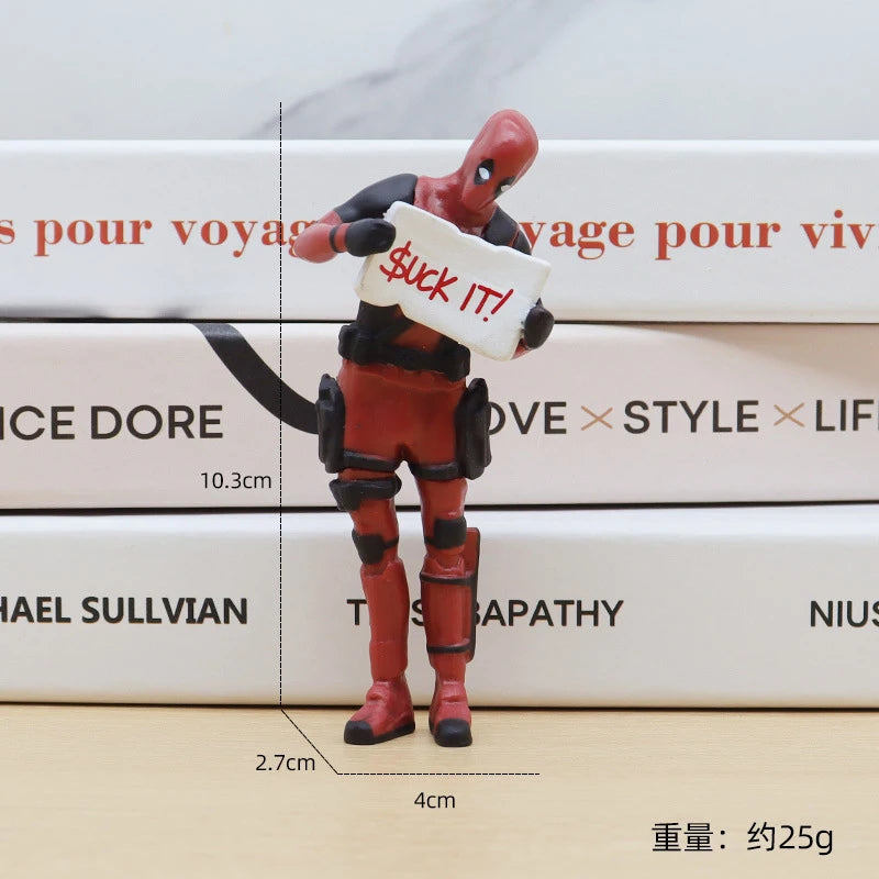 Deadpool Action Figures Desk Car Interior Decoration Pendant Marvel Model Accessories Mini Doll Figurine Kids Cartoon Toys Gift