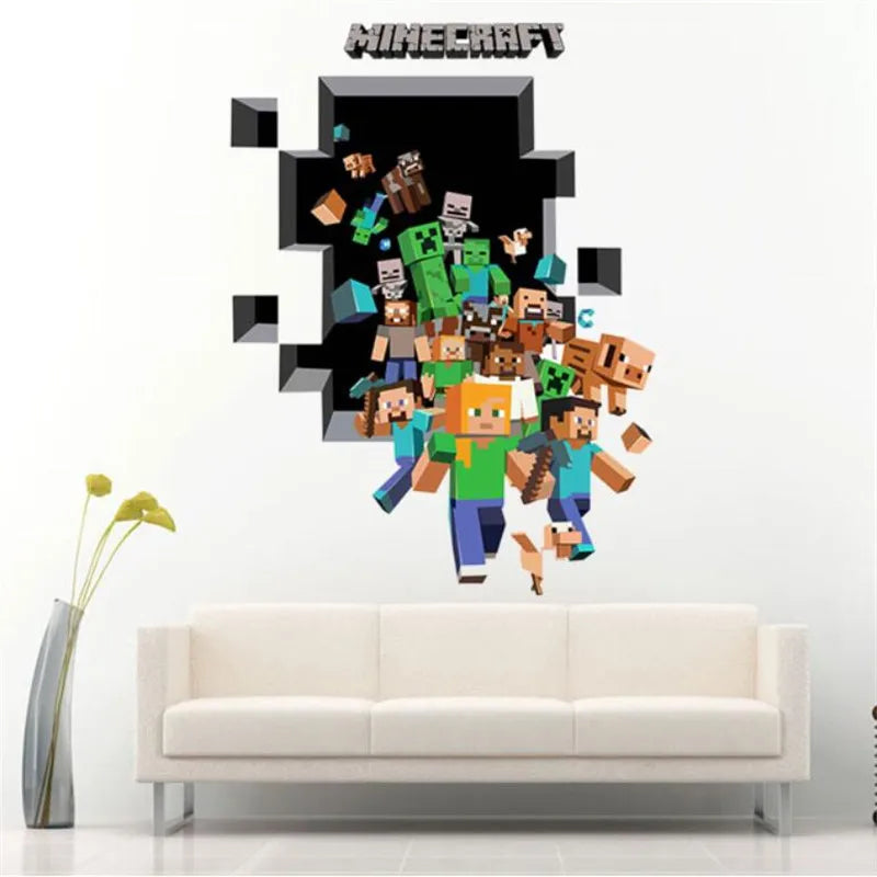 3D Cartoon Games Wall Stickers Gifts for children wall stickers for kids Environmental PVC decoration for wall