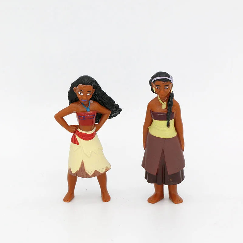 10pcs 2024 Disney Moana 2 Ocean Adventure Film Collection Figure Dolls Anime Princess Moana Action Figure Model Kids Gift Toys