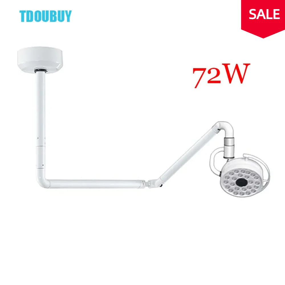 TDOUBUY LED Ceiling Surgical Exam Light Shadowless Lamp Pet Surgery Dental Department 72W Super Brightness  (90V-240V) 800mm
