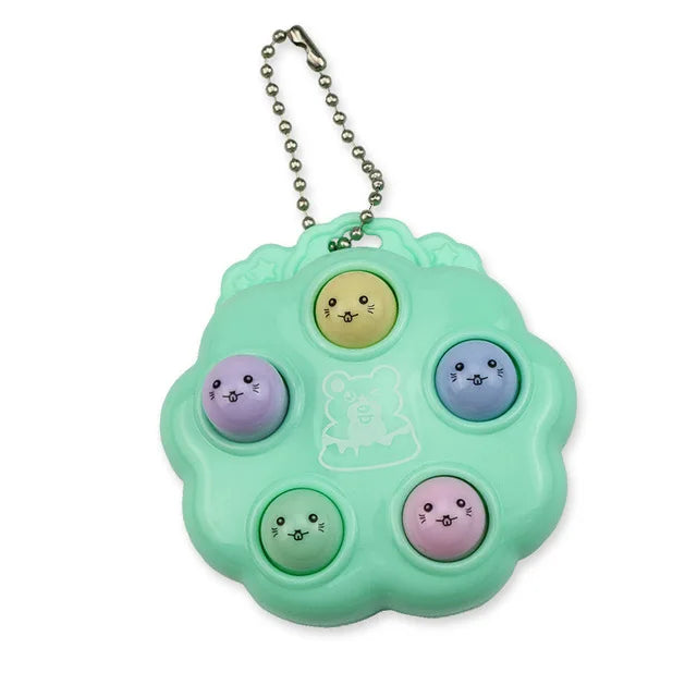 Fun Whack A Mole Keychains Decompression Fidget Toys Children Toys For Kids Simple Dimples Portable Fingertip Antistress Toys