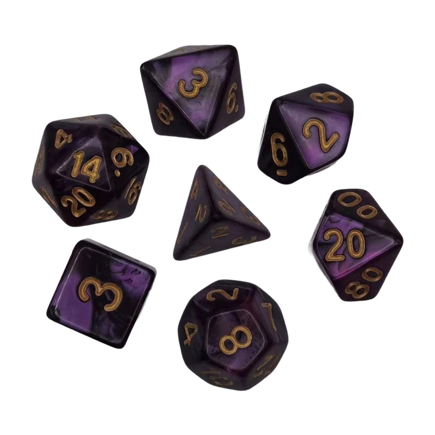 7/10Pcs Double-Colors Polyhedral Dices with Pouch Set D4, D6, D8, D12,D20, D10 for Board Game Role Playing Game Party