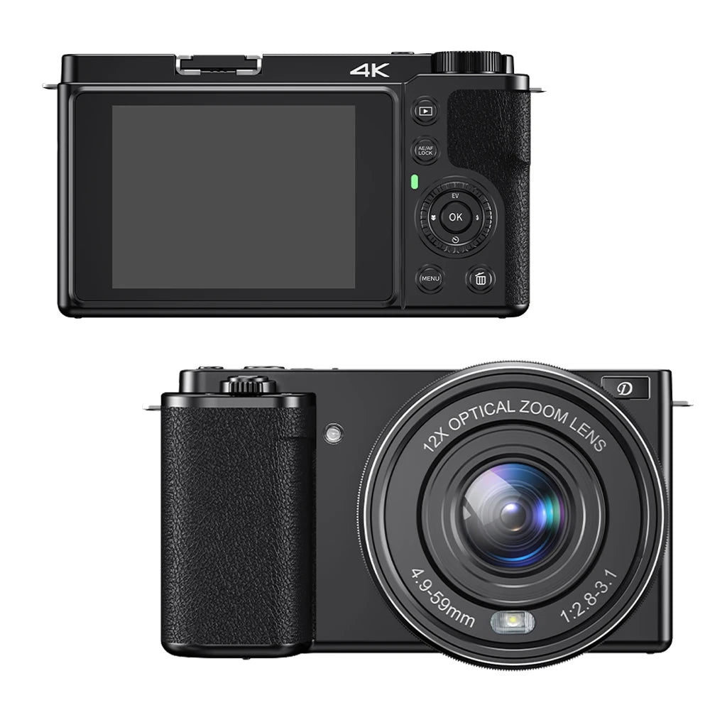 Komery 12X Optical Zoom SLR DSLR Camera 4K 64MP HD Digital Cameras For Photography Auto Focus WiFi Video Vlog Webcam Camcorder