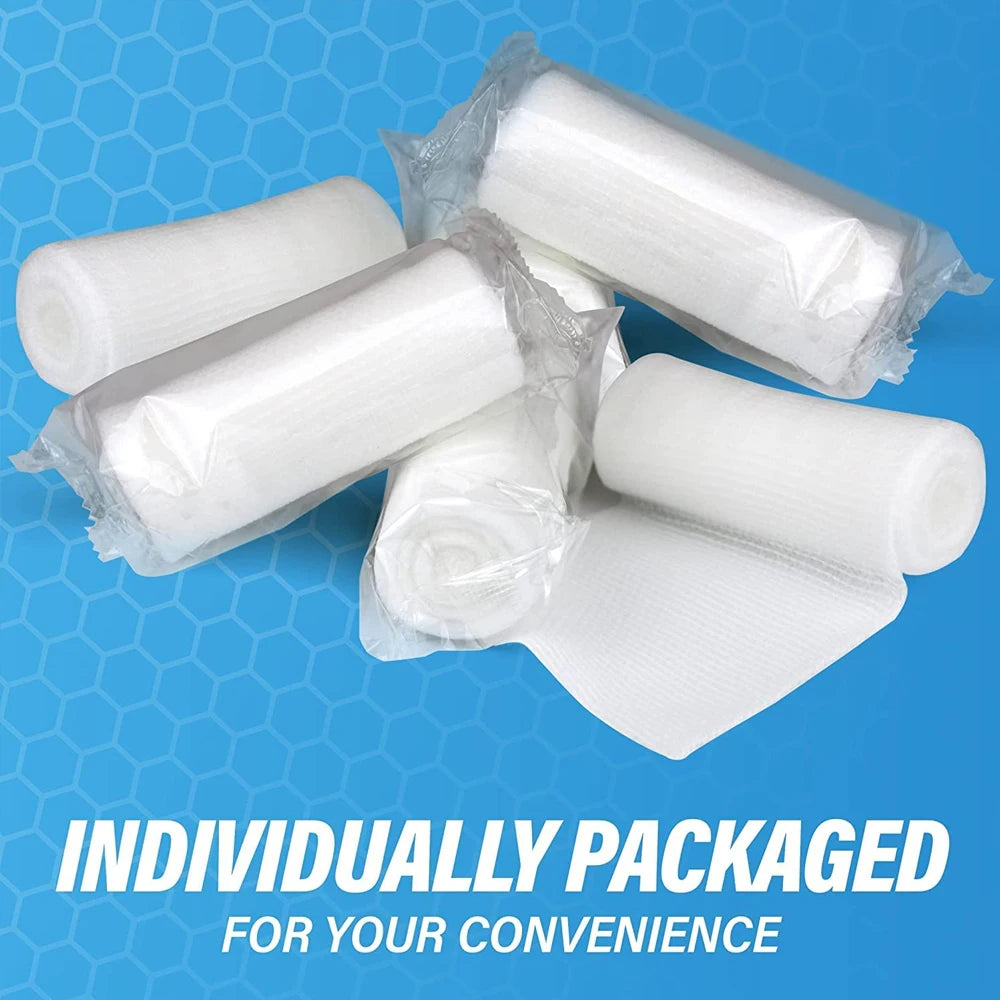 4 Rolls Premium Gauze Rolls,Breathable Flexible, Stretchable Gauze Bandage Roll for First Aid Wound Care & Medical Supplies