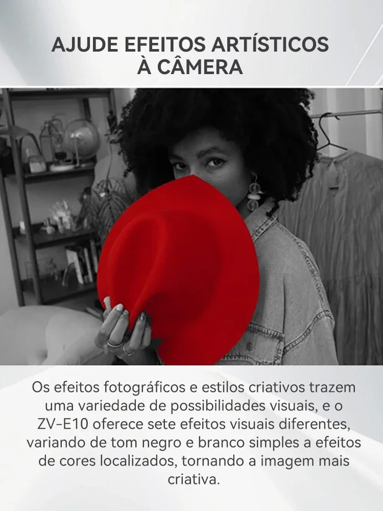 SONY Alpha ZV-E10 ZVE10 APS-C E-Mount Vlog Mirrorless Camera Digital Com 16-50mm Lens Compact Camera 4K Fotografia Profissional