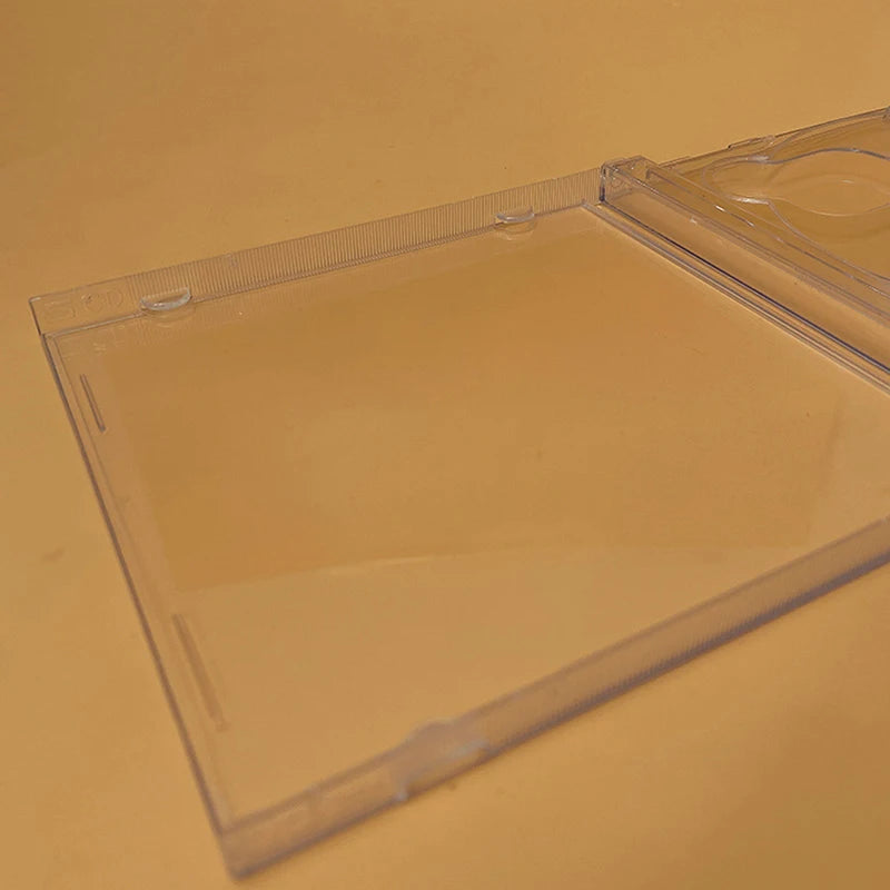 1Pc Square Transparent Bottom CD Box Empty CD Case PP Plastic Milky Transparent CD Case CD Case Capacity 2 Discs