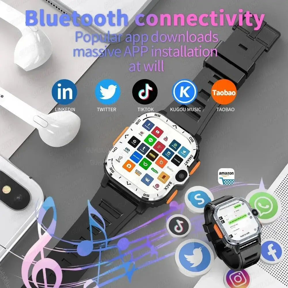 2024 New SIM Smart Watch 4G Network GPS Navigation Wifi NFC Dual Camera 64G ROM Storage Video Music Smartwatches For Android iOS