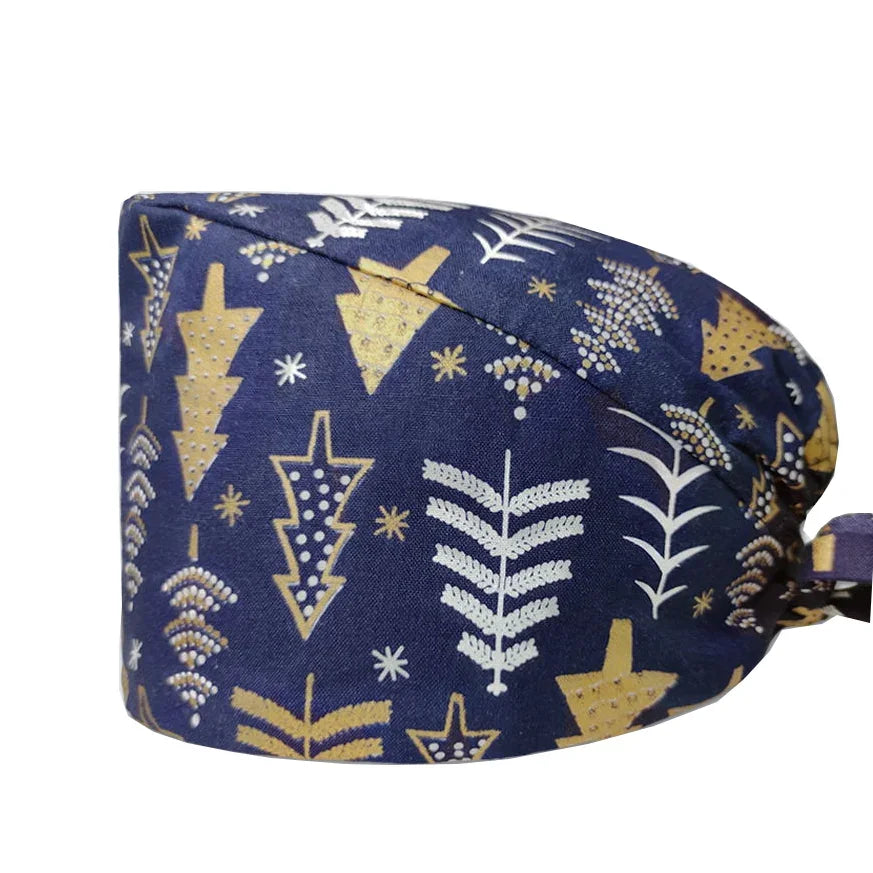 Cartoon Printed Women's Surgical Cap, 100% Pure Cotton Dental Cap, Beauty Salon Breathing and Cleaning Cap, Laboratory Work Cap