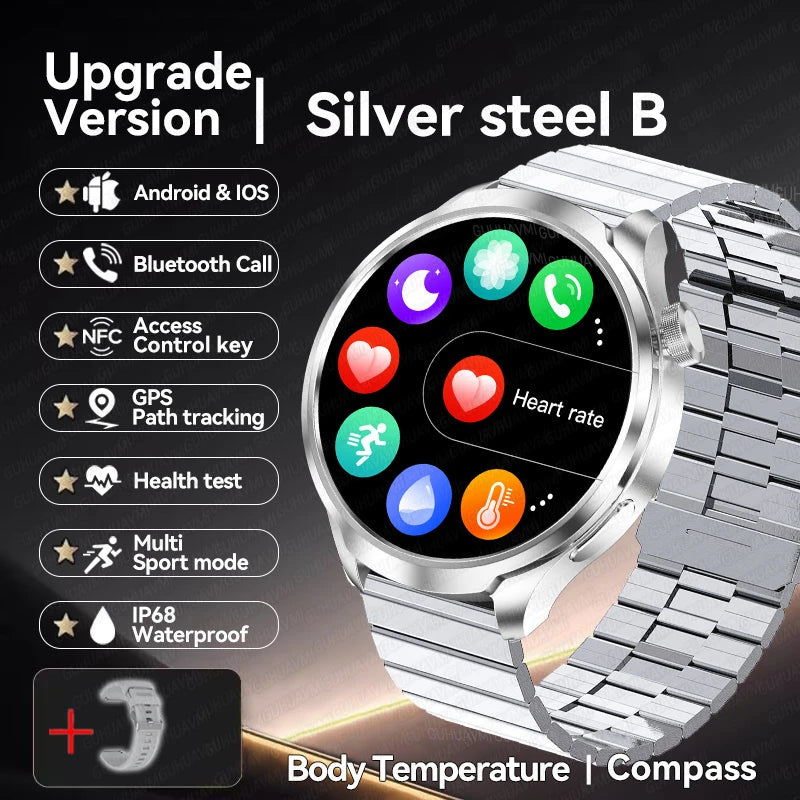 2024 New For HUAWEI Outdoor Sports Smart Watch Men AMOLED Screen NFC GPS Compass Heart rate Waterproof Bluetooth Call SmartWatch