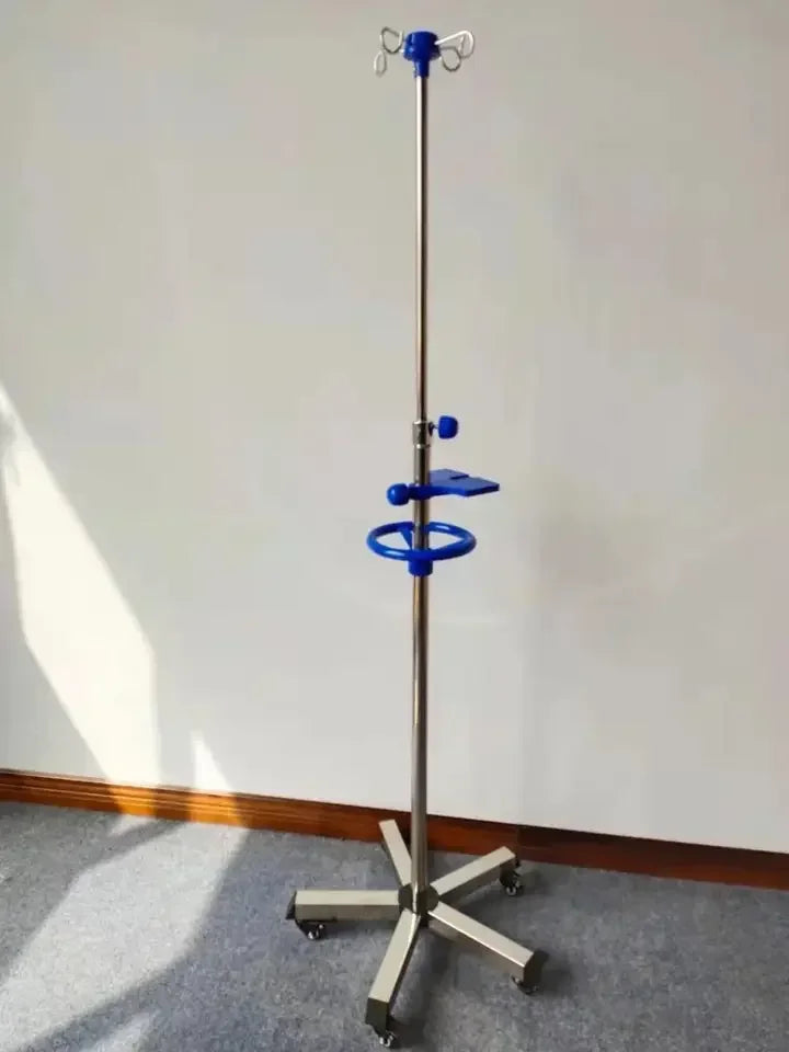 Medical Adjustable Hospital Mobile Stand IV Pole Drip Stand