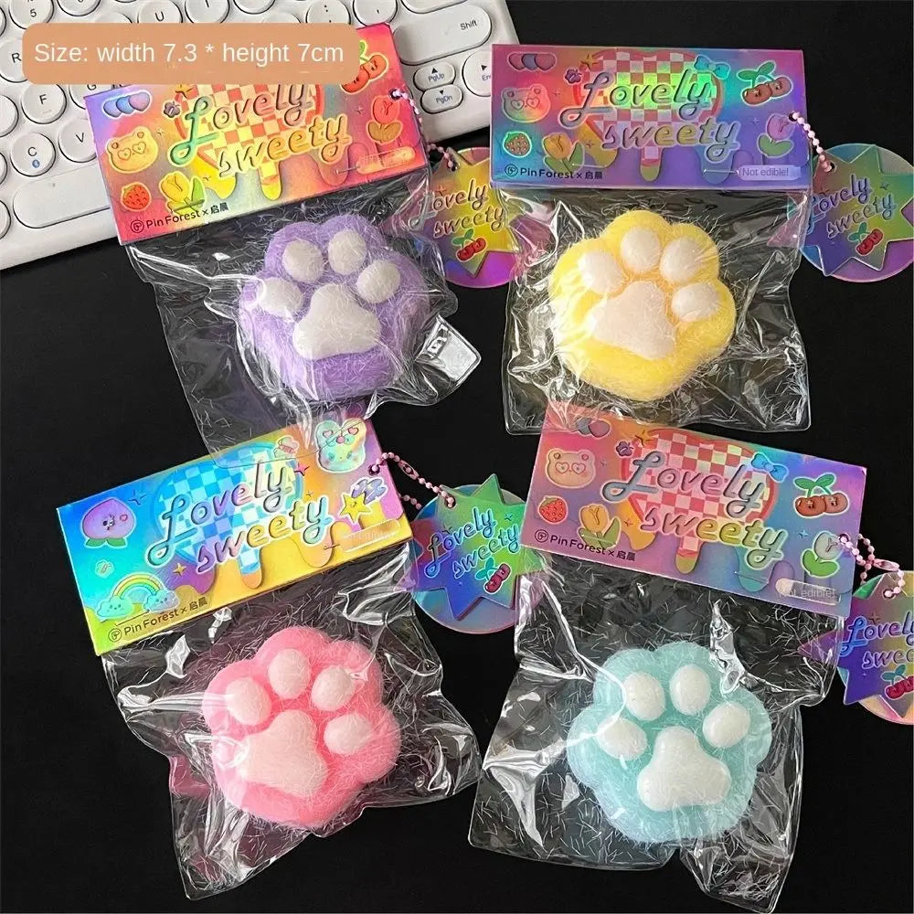New Cartoon Kawaii Plush Cat Paw Slow Rebound Toy Creative Ins Small Fresh Pinch Music Fidget Toy Children Decompression Toys