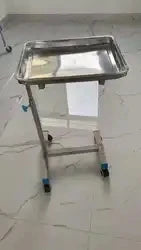 Hot Selling Hospital Instrument Height Adjustable Medical Stainless Steel Tray Table Mayo Trolley