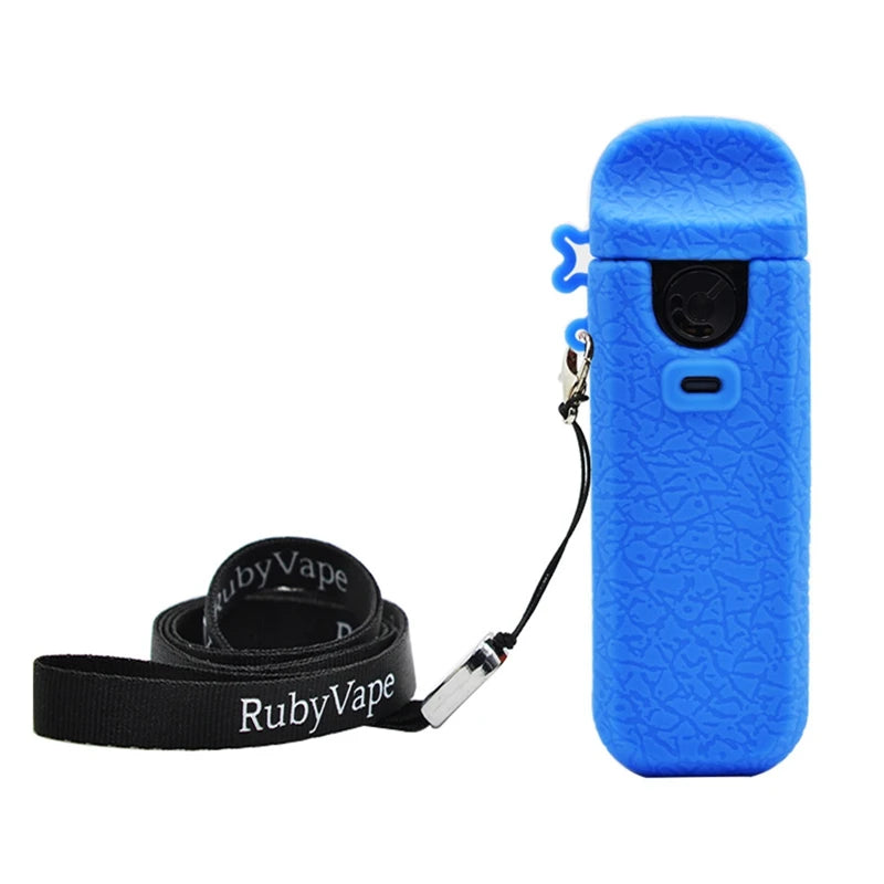 Soft Silicone Case For Smok Nord 4 Nord4 Protective Cover Shield Wrap Sleeve Skin with Lanyard Collapsible Anti Scratch Red Blue