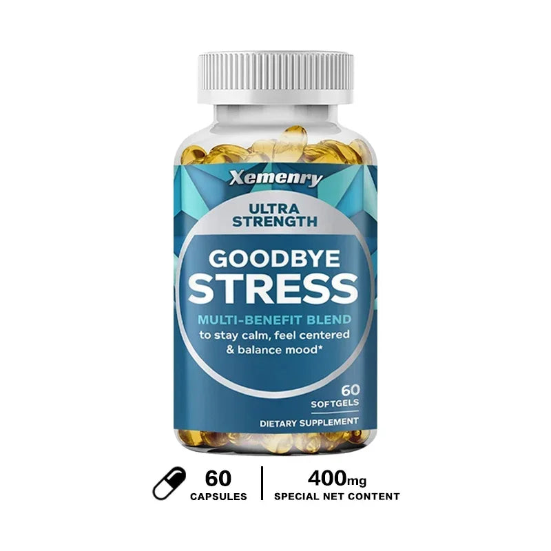 Stress Relief Capsules with GABA, L-Theanine, Gluten-Free and Non-GMO
