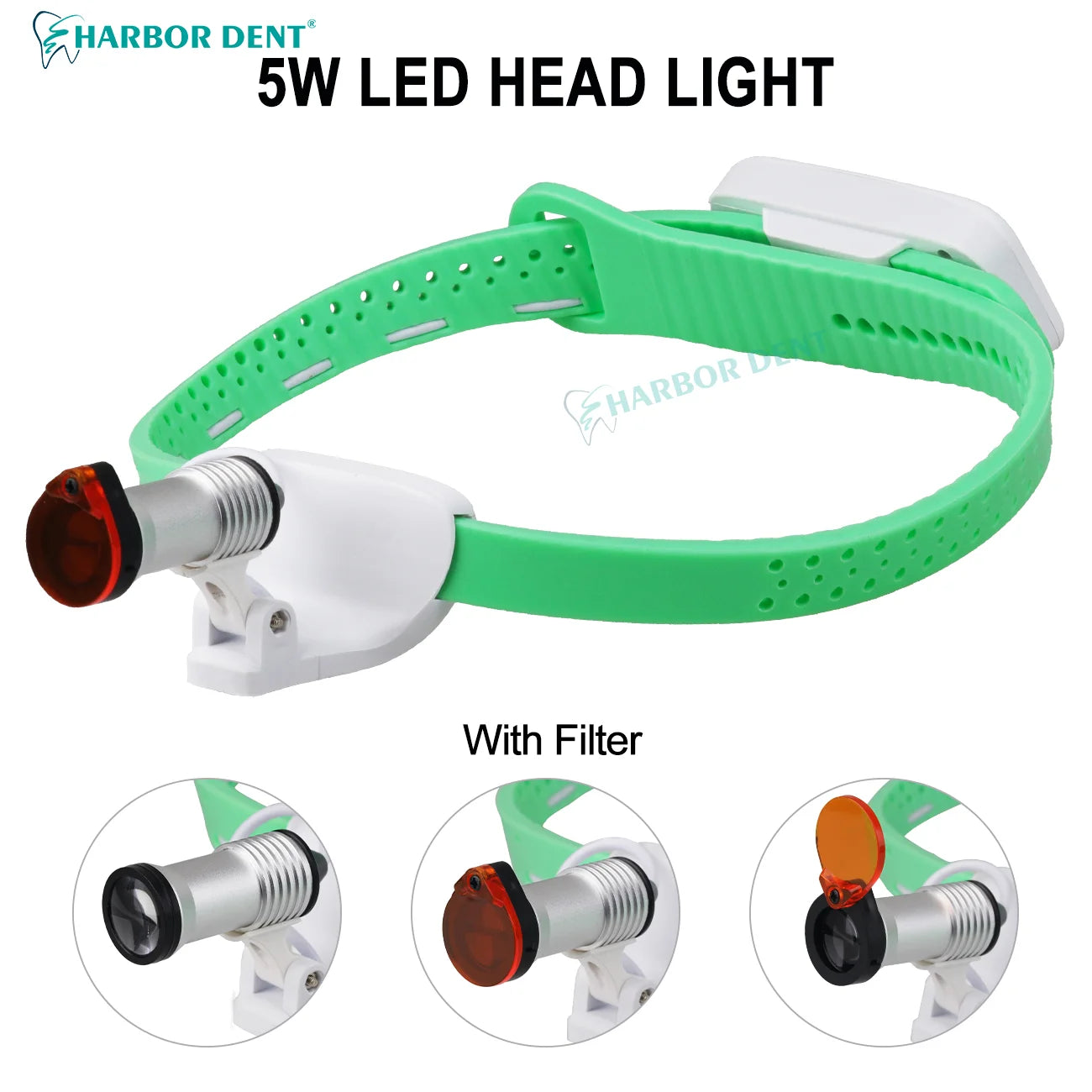 5W Dental LED Headligth Wireless Ultra-light High-brightness Dental Surgical Headband Medical Headlight Adjustable Brightness