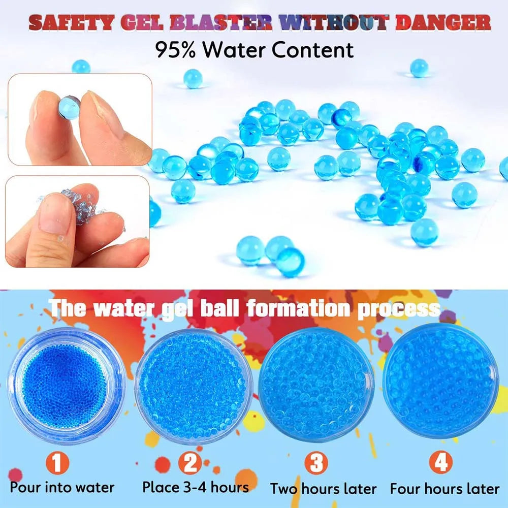 50000 7-8mm Blaster Gel Gun Ammo for Glock Pistol Toy Guns Water Ball Beads AK47 gelblast M416