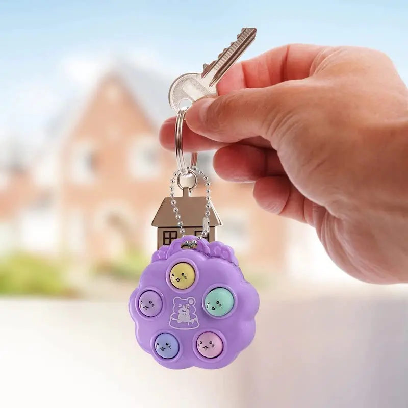 Fun Whack A Mole Keychains Decompression Fidget Toys Children Toys For Kids Simple Dimples Portable Fingertip Antistress Toys