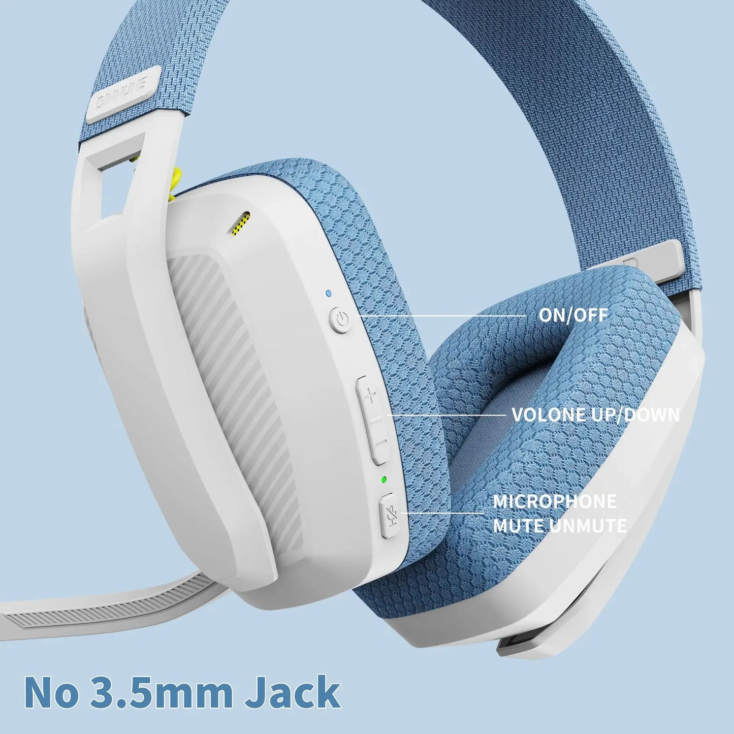 Binnune Bw06 2.4ghz Headphone Wireless Bluetooth Gaming With Mic Lightweight Headsets With Microphone For Ps5 Ps4 Pc Playstation