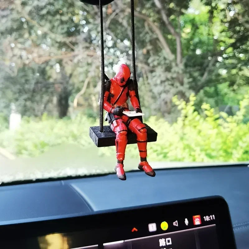 Deadpool Groot Anime Action Figure Sitting Posture Model X-Men Mini Doll Car Decoration Marvel Collection Figurine Toys Gift