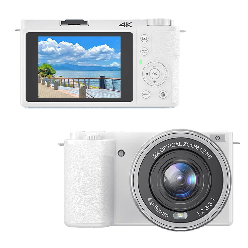 Komery 12X Optical Zoom SLR DSLR Camera 4K 64MP HD Digital Cameras For Photography Auto Focus WiFi Video Vlog Webcam Camcorder