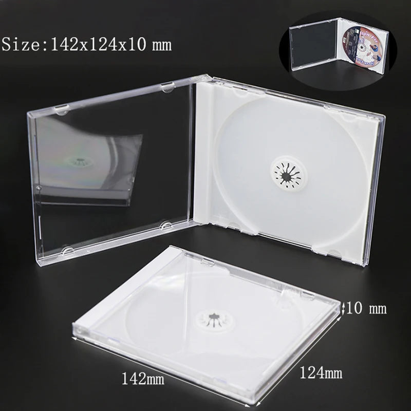 Transparent Plastic DVD Case Portable CD Storage Box CD Package Case Durable DVD Box Thicken Single CD DVD Disc Box Storage Case