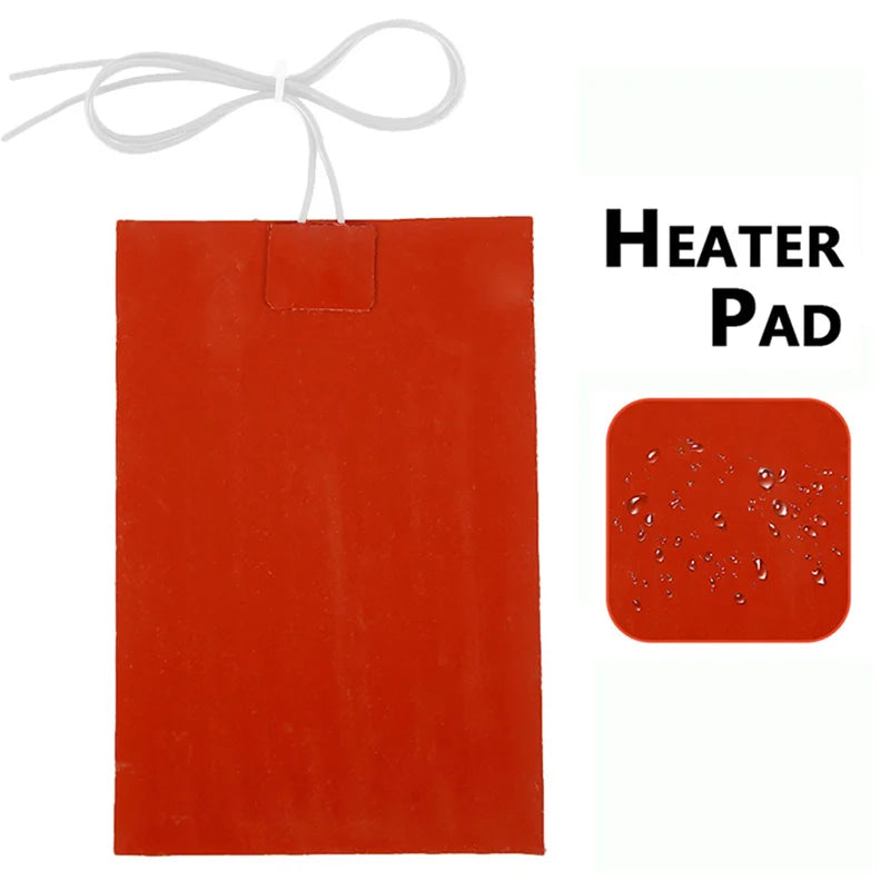 5V/12V/24V/220V 0.4W Silicone Heating Pad Rubber Heat Mat Waterproof Heated Bed Plate Flexible 3D Printer Pad Household Tool