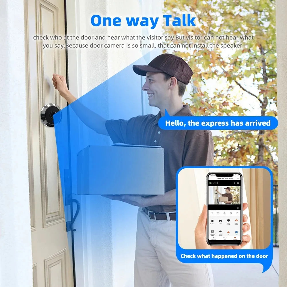 Mini 1080P Tuya Smart Life Home Digital Viewer Peepholes Door Eye WiFi IR No Red Exposure Night Vision Camera 4.3 Inch Monitor