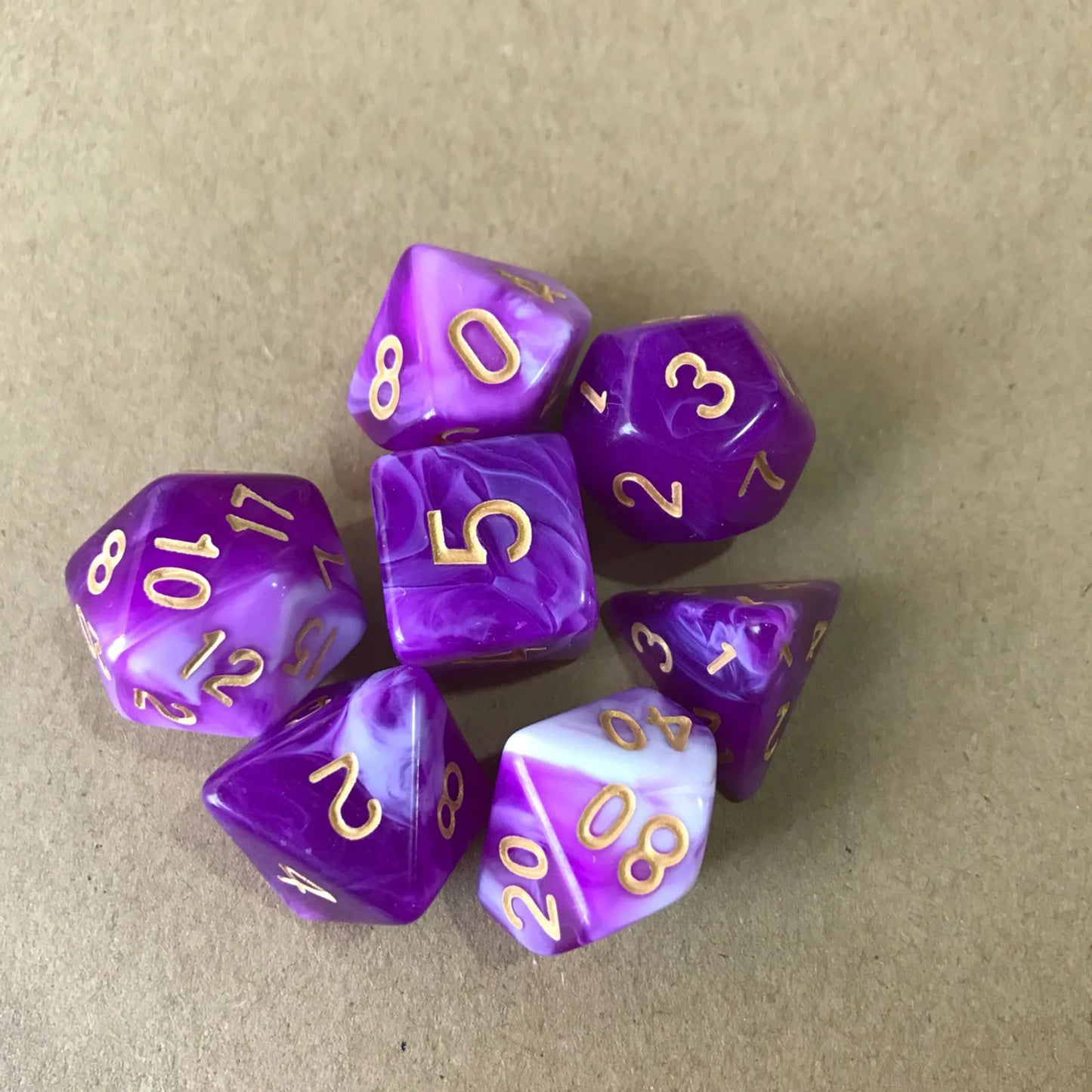 7/10Pcs Double-Colors Polyhedral Dices with Pouch Set D4, D6, D8, D12,D20, D10 for Board Game Role Playing Game Party