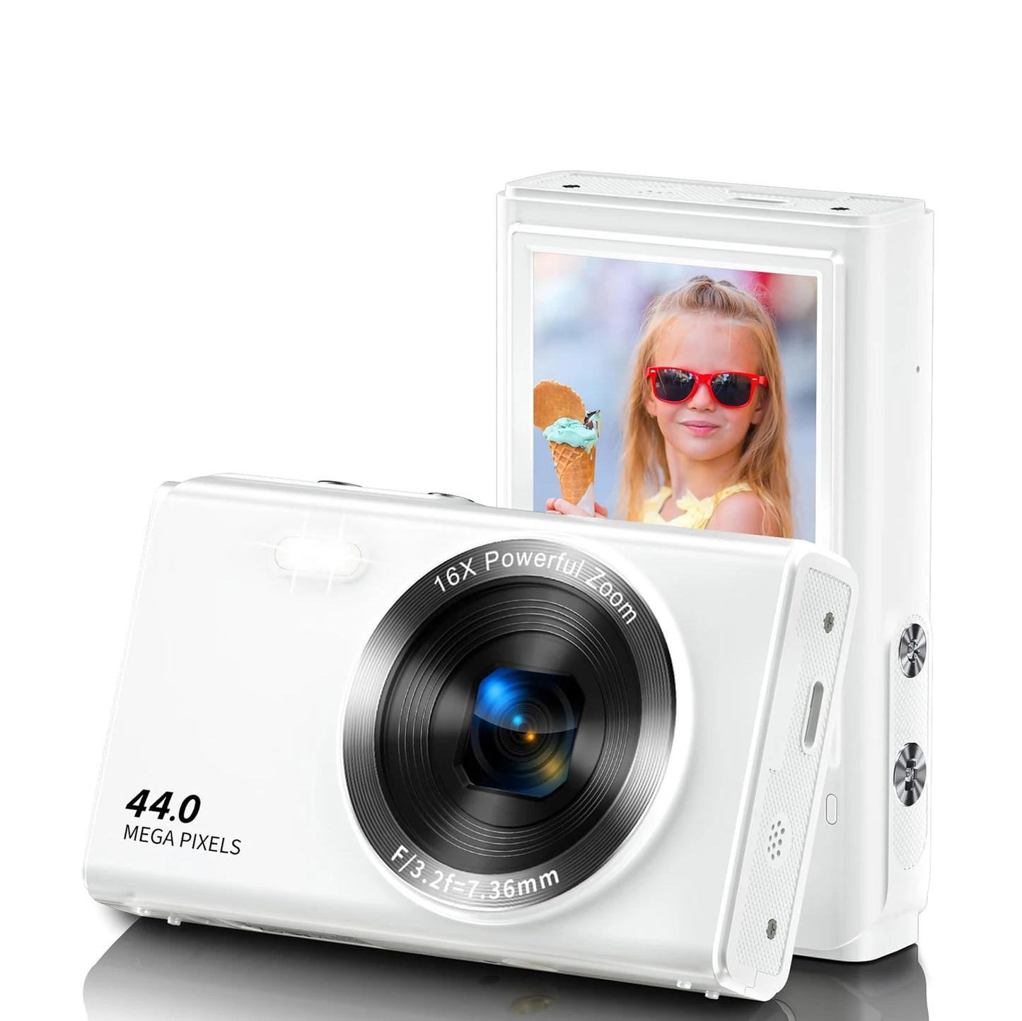 FHD 4K Digital Camera Compact Small Travel Camera for Boys Girls Teens Gift 16X Zoom Point and Shoot Digital Vlogging Camera