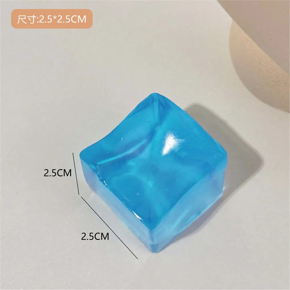 Clear Ice Cubes Squishy Toys Cute Cat Paw Fish Stress Relief Fidget Toy TPR Sticky Antistress Ball Slimy Squeeze Toys