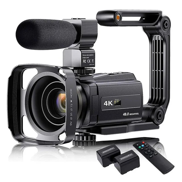 4K Video Camera Camcorder With Microphone 48MP Vlogging 16X Zoom 3.0" Touch Screen IR Night Vision Wi-Fi Vlog Cameras Web