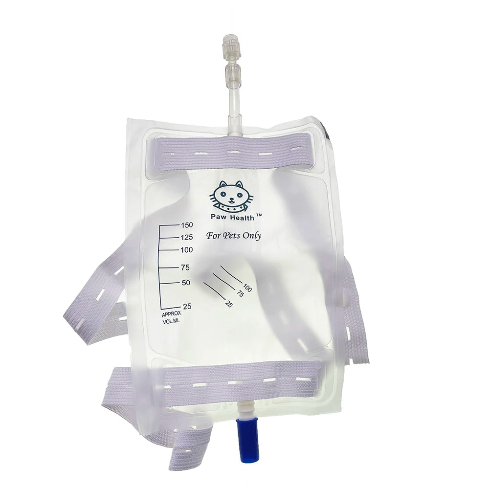 New Pet Dog Cat Urine Bag Collect 150ml 300ml Drainage Luer Lock Hanging Straps Disposable Attach To Cathter Clinic Supplies