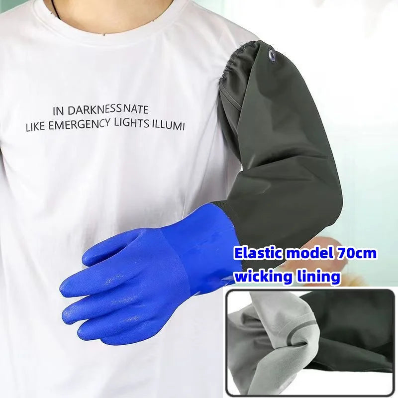 Super long,75cm fishing gloves,Waterproof ,thick durable, aquatic gloves