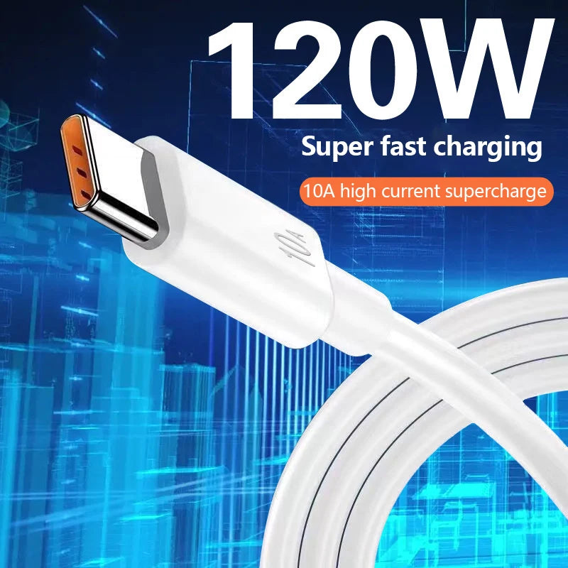 1PC Powerful and Durable Material 1/1.5/2M 120W 10A USB Type C USB Cable Super Fast Charing Line for All USB Type-C Devices