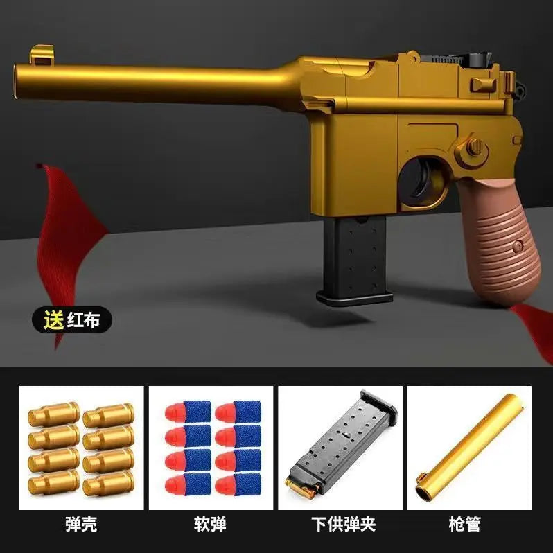 Children's Soft Bullet Gun Ejection Shell Mauser Toy Guns Retro M1932 Wooden Box Model Boy Simulation Props